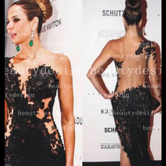 Black and Nude Evening Gown