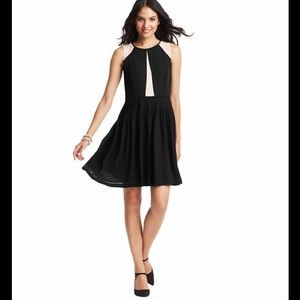 Loft colorblocked pleated skirt dress