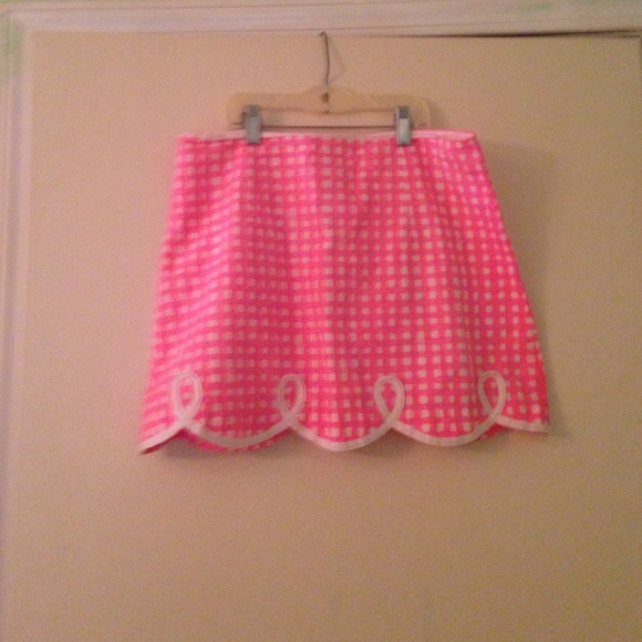 Lilly Pulitzer pink and white skirt