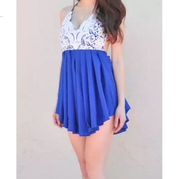 Cobalt blue open back dress size L