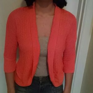 Coral 3/4 sleeve knit shrug - XS