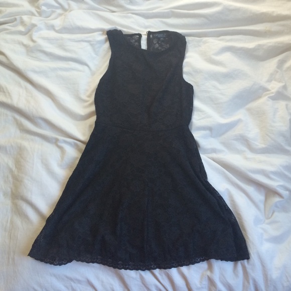 Topshop black lace dress
