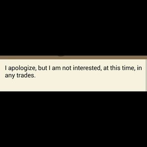 No Trades (at this time)