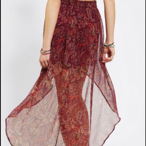 Floral high low skirt