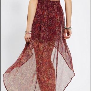 Floral high low skirt