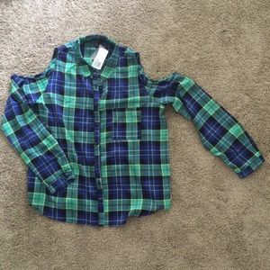 Forever 21 plaid sheer button down