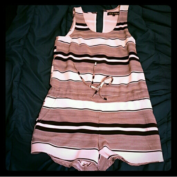 Black and White Striped Romper.