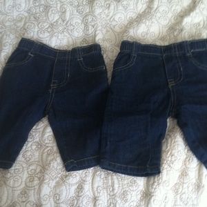 Two pairs of soft baby jeans