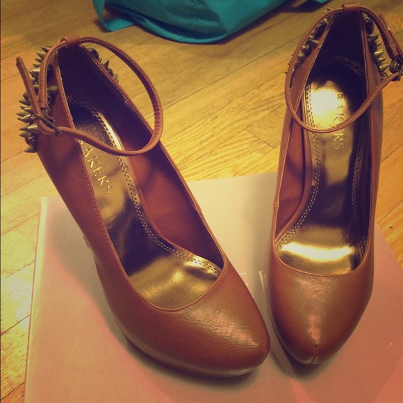 Bakers tan studded heels