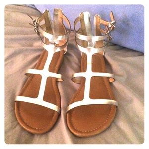 Silver gladiator sandals