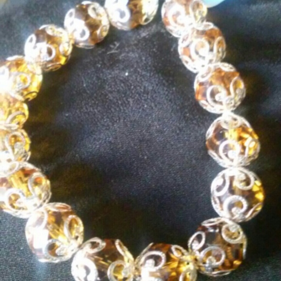 Silver and Amber Bracelet