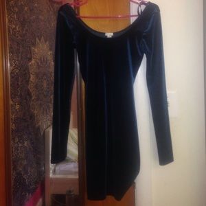 Teal Velvet Bodycon Dress