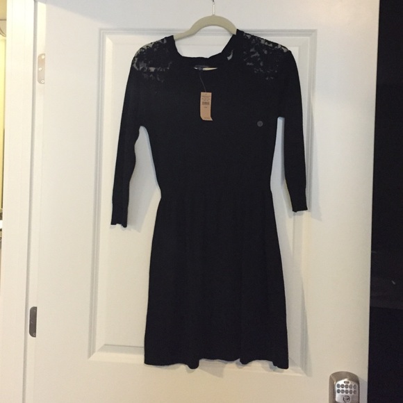 NWT long sleeve black knit dress