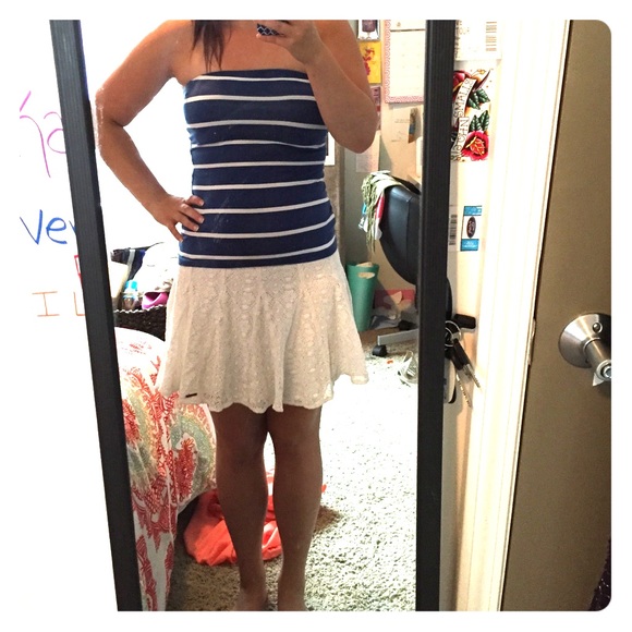 White lace skater skirt.