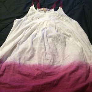 a white and purple tank top