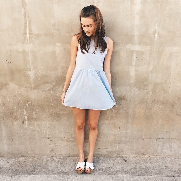 Blue baby doll dress