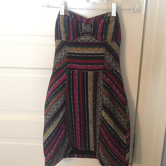 Colorful strapless dress