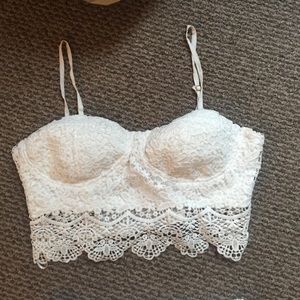 Lace crop top with matching skirt