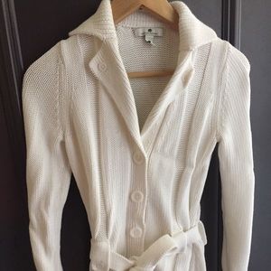 White sweater from Banana Republic