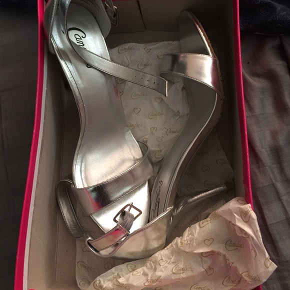 Silver strappy sandals