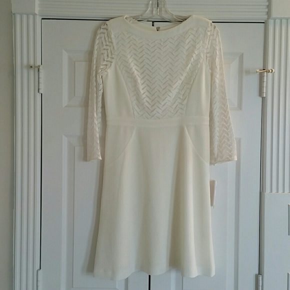 Julia Jordan White Dress w/ Crochet accent