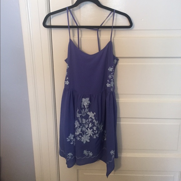 Blue embroidered summer dress