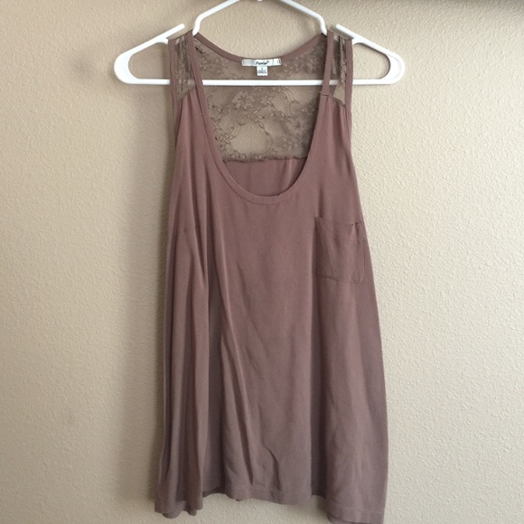 Brow Tank Top with Lace Back