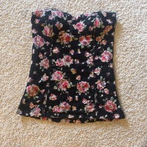 Flowery Black Top