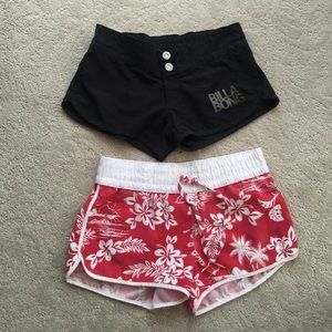 Roxy and billabong women's board shorts