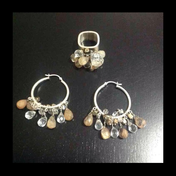 Set Crystals earrings and ring