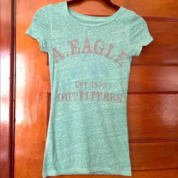 American Eagle Sea Green Graphic Tee - Picture 1 of 2