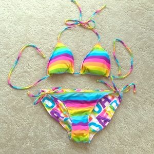 Aeropostale reversible rainbow bathing suit