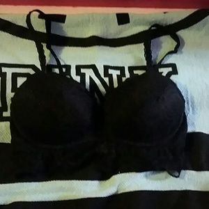 Black lace push up bralett.