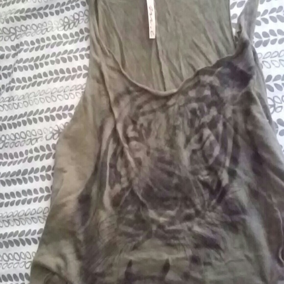 Crop olive tank top