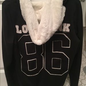Fur lined Victoria's Secret pink hoodie worn twice