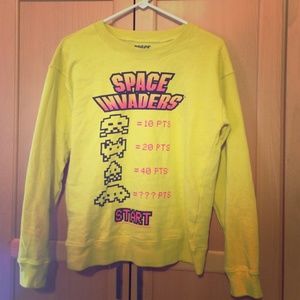 Space invaders yellow sweater