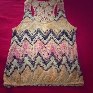 White orange black and pink tank top