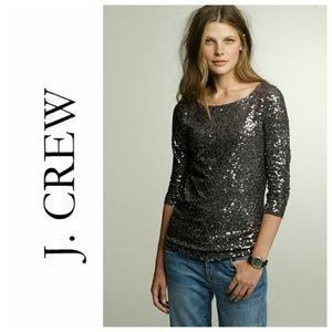 ⭐HP⭐J.Crew sequin drapey tee