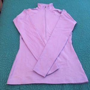 Purple dri-fit shirt.