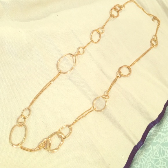 Gold Linked Long Necklace