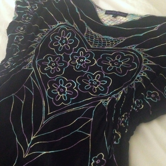 Embroidered Black Dress