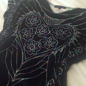 Embroidered Black Dress