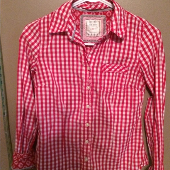 red flannel button down top