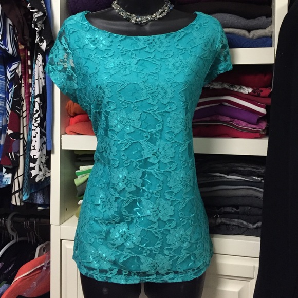 Aqua Lace Dress Top