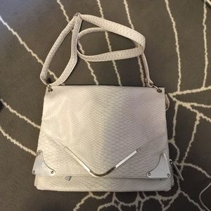BCBG off white alligator bag