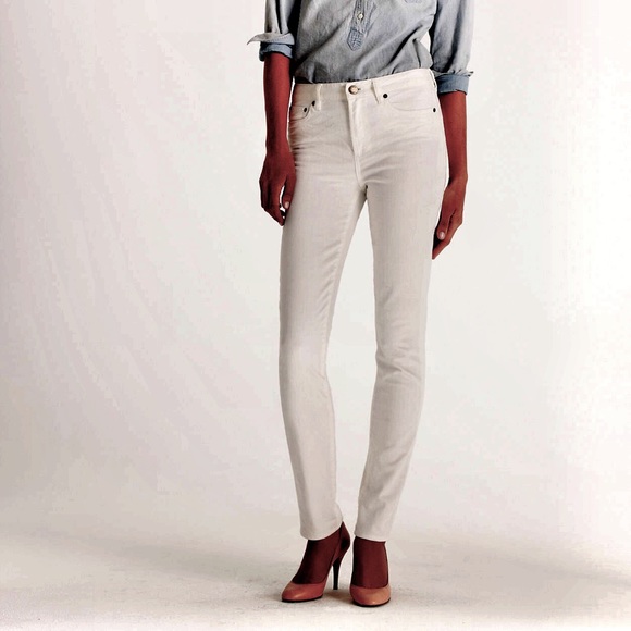 J. Crew High Skinny White Jeans