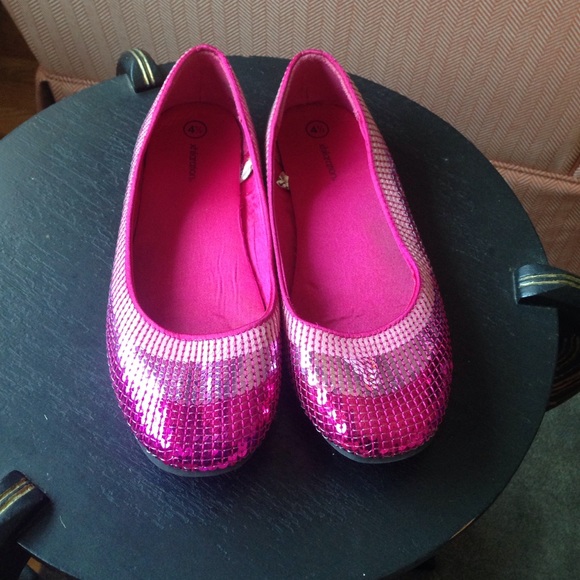 Pink sequined shoes