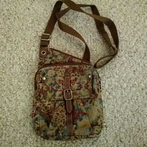 Vintage fossil small fabric crossbody