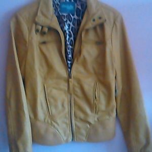 New mustard camel pleather jacket.