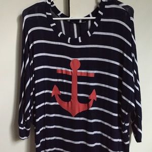 3/4 sleeve anchor shirt